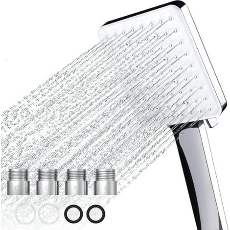 Regenduschkopf, Handbrause, großer wassersparender Duschkopf, Hochdruck, XXL-Duschkopf mit 6 Sprühmustern (ohne Schlauch)