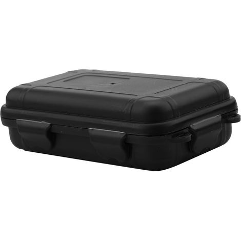 Wasserdichte, stoßfeste Kunststoffbox für den Außenbereich, wasserdichter Koffer, Outdoor-Überlebensbehälter für Reisen, Autofahren, Familie [S-Schwarz] (1/5)