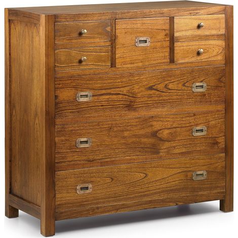 Commode en bois massif de Mindy 8 tiroirs Orka 100cm (1/4)