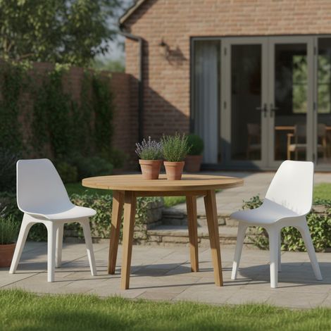 Gartenstuhl Montivilla, 2er-Set, Traglast 120 kg, Made in Italy, Sitzfarbe Weiß, Weiß (1/3)