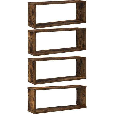 Maison Exclusive - Würfelregale 4 Stk. Räuchereiche 60x15x23 cm H (1/5)