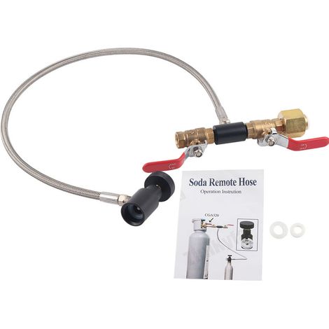 Adaptateur de Recharge CO2 CGA-320 avec Tuyau pour Réservoir à Soda 24" sans Manomètre (1/5)