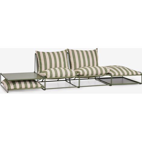 Conjunto de jardín con sofá modular de 2 piezas, mesa auxiliar y puff convertibles Amaro SKLUM        (1/5)