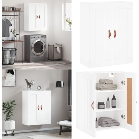 Wandschrank Weiß 69,5x34x90 cm Holzwerkstoff - Wandmontage - Stauraum (1/5)