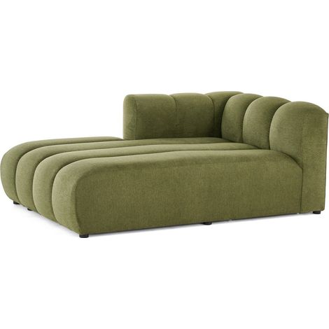 Lisa Design – Module d'assise méridienne gauche en tissu texturé vert – Dimensions 179x113x70 cm – Densité 30 kg/m3 – Charge max 120 kg (1/5)