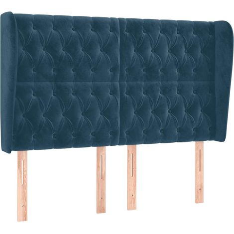 Maison Exclusive - Cabecero con orejas de terciopelo azul oscuro (1/5)