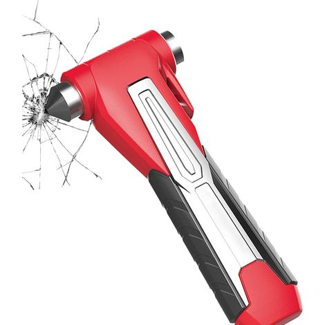 Marteau 2 en 1 pour vitres de voiture, facile à utiliser, multifonctionnel, portable, avec poignée ergonomique pour voiture, maison et famille (1/5)