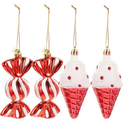 4-teiliges Set Weihnachtsbaum-Hängeornamente, Silvesterparty-Hängeanhänger, Weihnachtsdekorationen-5X5X11CM (1/3)