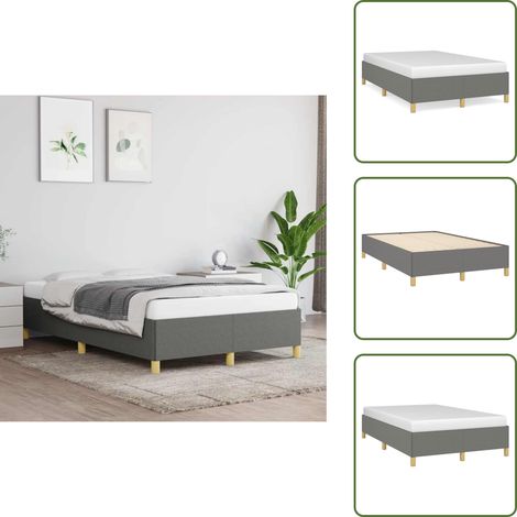 Bettgestell ohne Matratze Dunkelgrau 120x190 cm Stoff - Bettrahmen - Holzrahmen - Doppelbett - Einzelbett - Lattenrost (1/5)