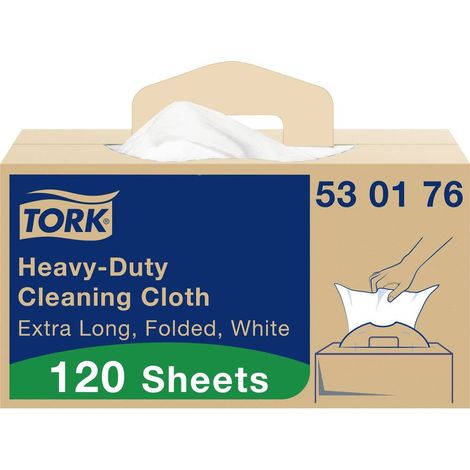 Panno per pulizia TORK 530176 L.ca.615 mm x B.ca.355 mm bianco a 1 strato, senza stampa (1/5)