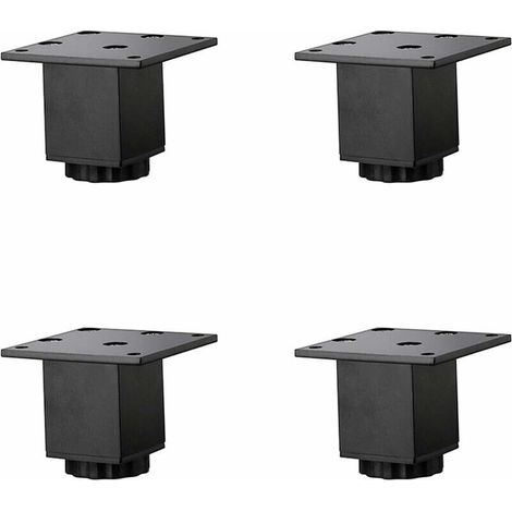 Patas de muebles ajustables en altura de 5 cm/2 pulgadas, de aleación de aluminio, aptas para mesas de centro/sofás, armarios de baño/tocador, altura ajustable de 5 a 40 cm, color negro mate, con torn