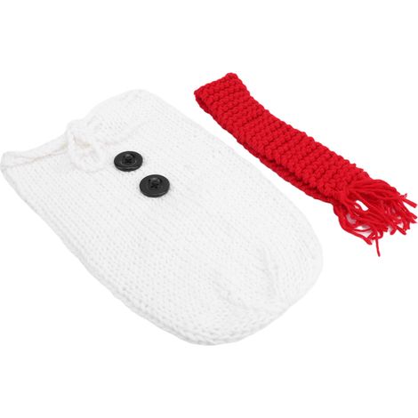 Gigoteuse bébé en crochet, motif dessin animé, douce, accessoire photo, cadeau, blanc (1/5)