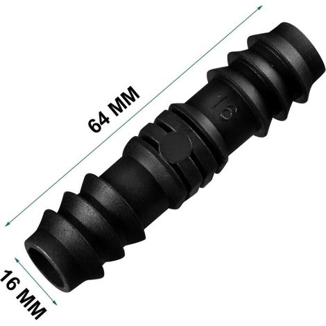 pezzi Connettore da giardino a barbetta da 1/2 pollice (16 mm) Connettore in plastica per tubo di irrigazione a goccia Connettori per tubo di immersione Tappo terminale per tubo, nero (Carpenter) (1/4)
