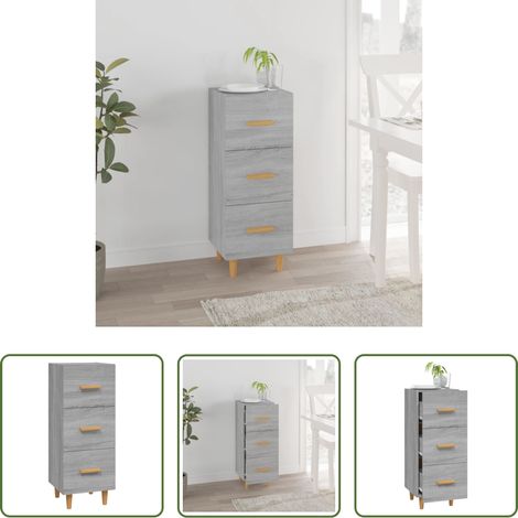 vidaXL Holzbeine - Sideboard Grau Sonoma 34,5x34x90 cm Holzwerkstoff (1/5)