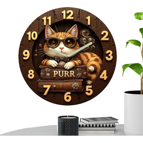 Horloge chat style vintage animal mignonne
