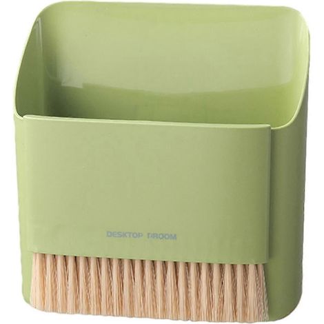 Mini pelle et balayette, mini balai de nettoyage, pelle et balai à main, balai fouet pour enfants, idéal pour le nettoyage du bureau, de la maison et de la voiture.-Green