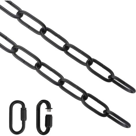 Cadena de iluminación de hierro negro – 1,83 m – Carga máxima 22,7 kg – Ideal para lámparas colgantes y objetos pesados