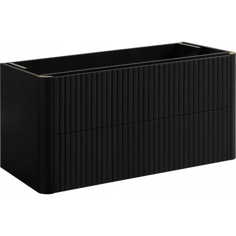 Meuble sous-vasque suspendu LINEA noir 100 cm (1/5)