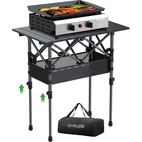 Table De Camping Pliante Table Pliante Portable Deux Réglages De Hauteur Conception Démontable Poche De Rangement en Filet Imperméable Convient pour 3-4 Personnes (1/5)