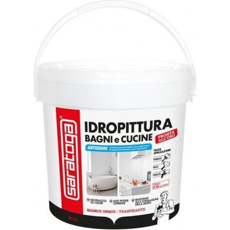 IDROPITTURA ANTIODORE ASSORBI ODORI Z24 BAGNI E CUCINE TRASPIRANTE 4 LT SARATOGA (1/3)