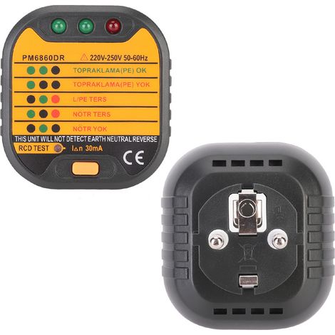 Testeur de prise électrique multifonction 220V EU - Détecteur de défauts secteur, vérificateur de prise mâle (1/5)