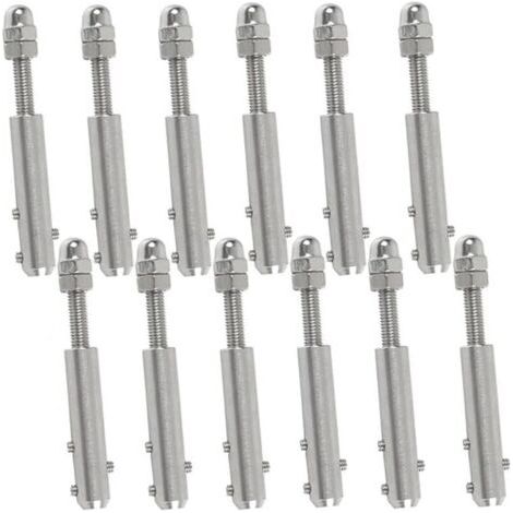 Cosses à vis pour câbles métalliques 4 mm – Lot de 12 pièces – Acier inoxydable pour tension sécurisée – Résistantes aux intempéries (1/5)