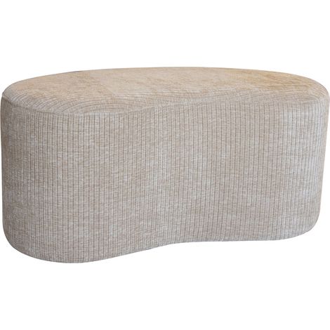 Banc en tissu bouclette et structure en bois, COME (1/5)
