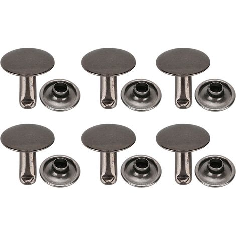 200er-Set Doppelnieten, Rundnieten, Eisenknöpfe, Knöpfe für Jeans, Lederschuhe, Taschen und Kleidung, 10 x 10 mm, Schwarz (1/5)