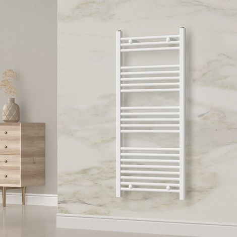 Scaldasalviette Termoarredo Bagno Dritto 120x55 cm Bianco Interasse 50 Cm Warm (1/2)