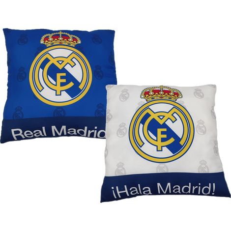 Coj铆n del Real Madrid de 40 x 40 cm, doble cara, decorativo, con licencia de LaLiga. (1/5)