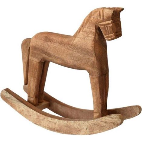 Cheval À Bascule Vintage En Bois Sculpté Avec Animaux Décorés (1/4)