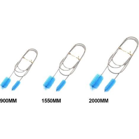 (200 mm) Brosse de nettoyage des voies respiratoires, 1 pièce, brosse de nettoyage flexible pour aquarium, à double tête, en nylon. (1/5)