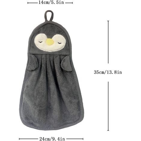 3-teiliges Handtuchset mit niedlichen Tiermotiven und Aufhängeschlaufe, süße Kinderhandtücher, Cartoon-Handtücher mit Aufhängeschlaufe, für Küche und Bad (1/4)