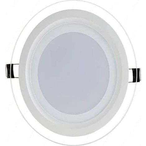 PROJECTEUR LED ENCASTRABLE 6 W, LUMIÈRE FROIDE, BLANC, CADRE ROND, VERRE 5 DM, FM-20053