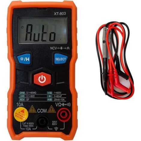 TESTER MULTIMETER MULTIMETRO DIGITALE PRO TESTER PROFESSIONALE CON CAVI XT-803