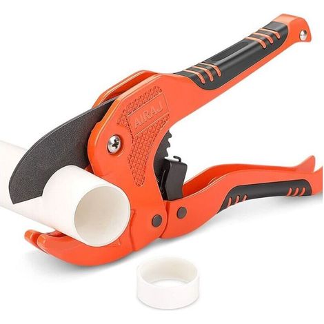 LAN Coupe-tuyau Heavy Duty Ratchet PVC Pipe Cutter for Cutting 42mm PVC PPR Plastic Pipe and Water Pipe for Electrician Maintenance Workers Professional Plastic Pipe Cutter Orange 1pc