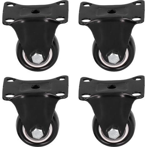 Lot de 4 roulettes robustes de 40 mm de diamètre, accessoires pour chariots, caisses et boîtes à outils, noires