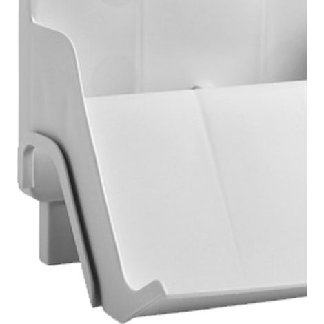Étagère à chaussures empilable et combinée, gain de place, en plastique, à plusieurs niveaux, gris et blanc. (1/5)