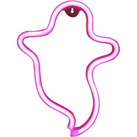Ornement suspendu en forme de fantôme, enseigne néon LED décorative pour Halloween, fête (1/5)