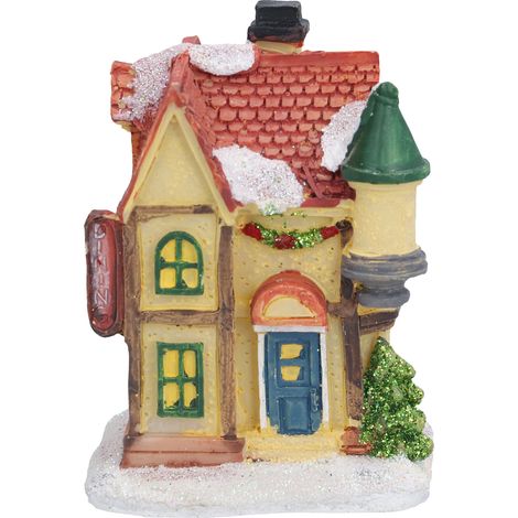 Maison de Noël en résine, scène de village de Noël, maisons avec lumière LED chaude, fonctionne sur piles (1/5)