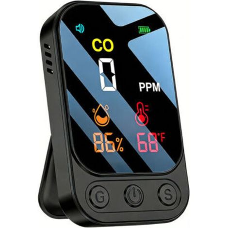 Détecteur de monoxyde de carbone portable 3 en 1 pour la maison et les voyages, autonomie de 120 heures en veille, détecteur de CO rechargeable, alarme sonore et visuelle pour camping-cars, camping et (1/5)