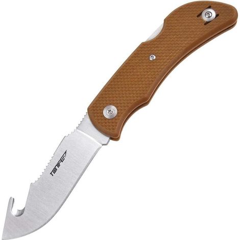 Klappmesser mit AUS-8 Klinge und G10 Griff, Braun, Taschenclip