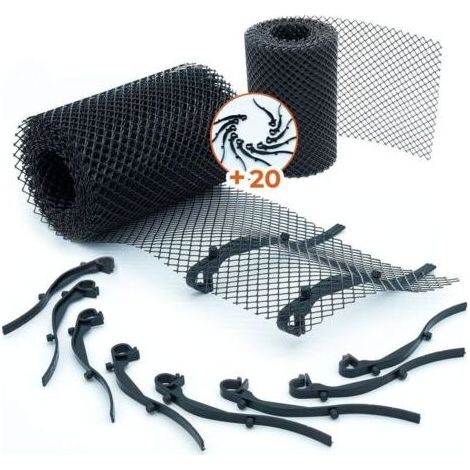 ZOLGINAH Grillage Gouttiere Haute Qualité ROBUSTE [+ INCLUS 20 Crochets + 2 Grille 6m x 16cm] Protege Toiture + Protection contre Feuille. Protège Goutiere pvc mieux (1/5)