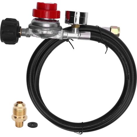 Régulateur de gaz haute pression 5 pieds 0 à 30 PSI réglable avec jauge pour adaptateur de réservoir de remorque Van RV (1/5)