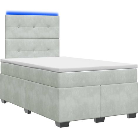 Maison Exclusive - Letto box spring con materasso Grigio Chiaro 120 x 190 cm (1/5)