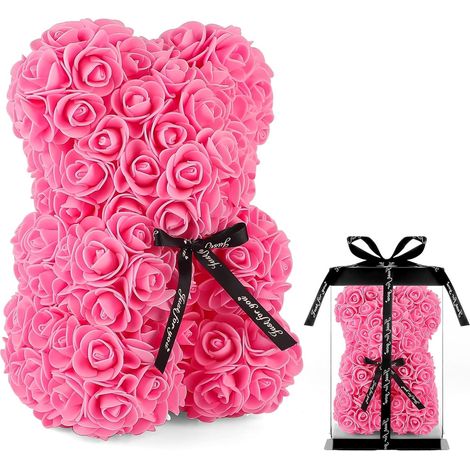 Ours en peluche rose avec boîte cadeau pour femme maman copine pour fête des mères et mariage (1/5)
