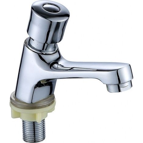 YMYNY Zeitverzögerungs-Druckhahn G1/2 Kaltwasser-Druckhahn Badezimmer-Waschbeckenarmaturen Badezimmerarmatur Badezimmerarmatur Kaltwasser-Handwaschhahn (1/4)