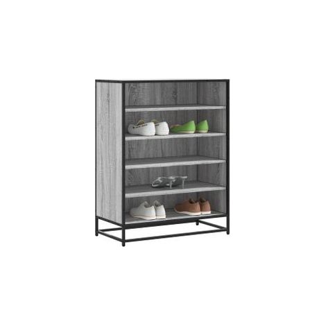 Meuble à chaussures sonoma gris bois d'ingénierie et métal (1/5)