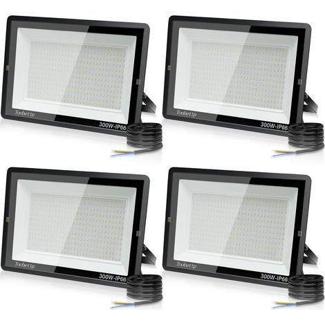 4PCS 300W Projecteur LED Extérieur, Spot LED Exterieur 30000LM Super Lumineux 6500K Blanc Froid Éclairage de Sécurité Extérieur IP66 Imperméable pour Garage Jardin Terrasse Parking (1/5)