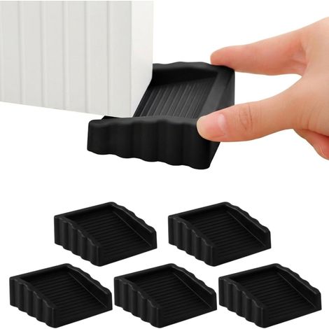 Lot de 5 Cale Porte Caoutchouc Bloque Porte Sol Antidérapant Robuste Cale Porte de Qualité Supérieure pour Intérieur Extérieur Idéal (1/4)